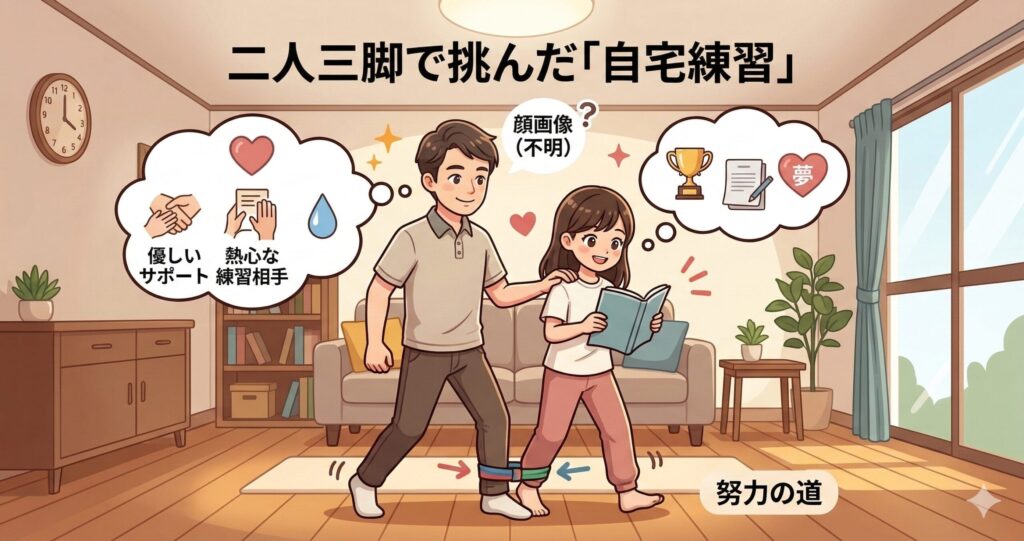 二人三脚で挑んだ「自宅練習」