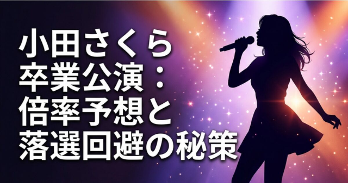 小田さくら卒業公演のチケット倍率は？横浜アリーナ落選を回避する3つの秘策